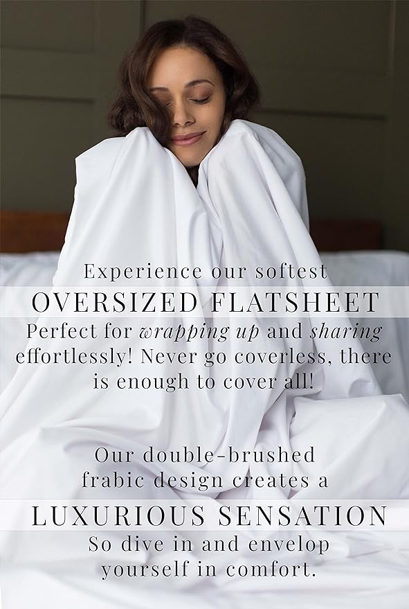 Southshore Fine Living, Inc. King Flat Sheets Only, Oversized Flat Sheet, 132" x 110" Hotel Quality Bedding, CaliforniaKing Top Sheet Stays Tucked on Toppers, Pillow Tops - Coronet Blue Sheets