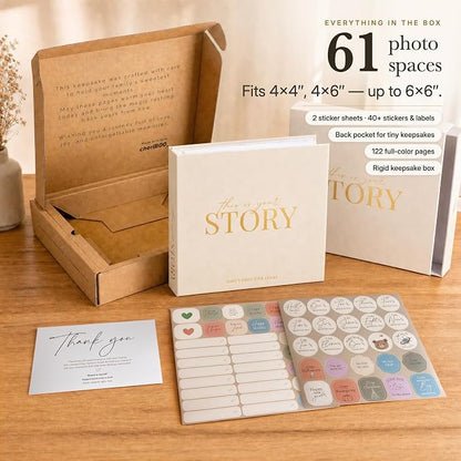 Baby Memory Book from Pregnancy to Age 5, Baby Book Keepsake, Natural