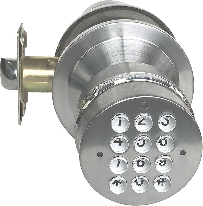 Electronic Door Knob (Spring Latch Lock; Not Deadbolt; Not Phone Connected), Single Front keypad YL 99, max Security