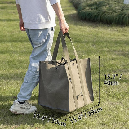 Firewood Log Carrier Tote Fire Wood Canvas BC-400 Khaki Durable Easy Carry
