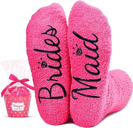 HAPPYPOP Bridesmaid & Maid of Honor Gifts - Wedding Socks for Bride Tribe