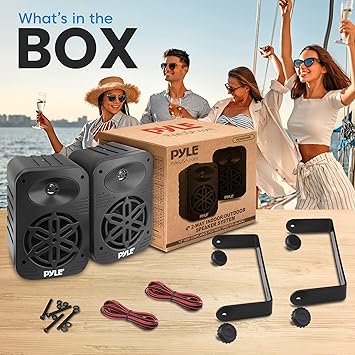 PyleUsa Indoor Outdoor Speakers Pair - 500 Watt Dual Waterproof 5.25 2-Way Full Range Speaker System w/ 1/2 High Compliance Polymer Tweeter - in-Home, Boat, Marine, Deck, Patio, Poolside (Black)