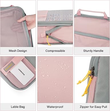 BAGSMART 6 Set4 Set2 Set Compression Packing Cubes for Travel, Lightweight Vacation Travel Essentials, Travel Accessories for Suitcase Organizer Bags Set, Durable Luggage Organizer Travel Bags