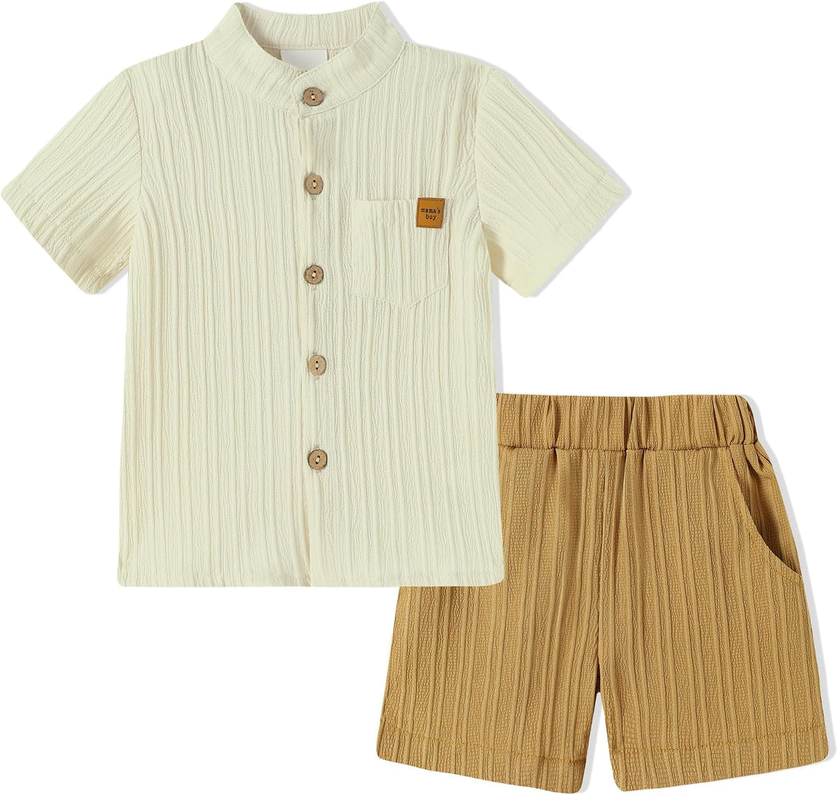 WESIDOM Toddler Boy Clothes Button-Down Shirts+Short Sets Boy's 2 Piece Beach Outfits with Pockets 18M-7Y