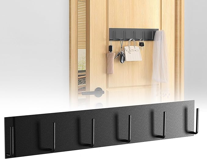 Magnetic Key Holder for Wall, Magnetic Key Hook with 6 Hooks for Metal Entrance Door, Refrigerator,Kitchen, Magnetic Key Hanger, Magnetic Key Rack for Hanging Keys, Towels and Kitchen Utensils