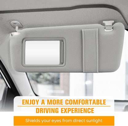 Left Driver Side Sun Visor Gray Without Sunroof for Toyota Camry 2007 2008 2009 2010 2011, Replace for 74320-06780-B0, 74320-33B81-B0