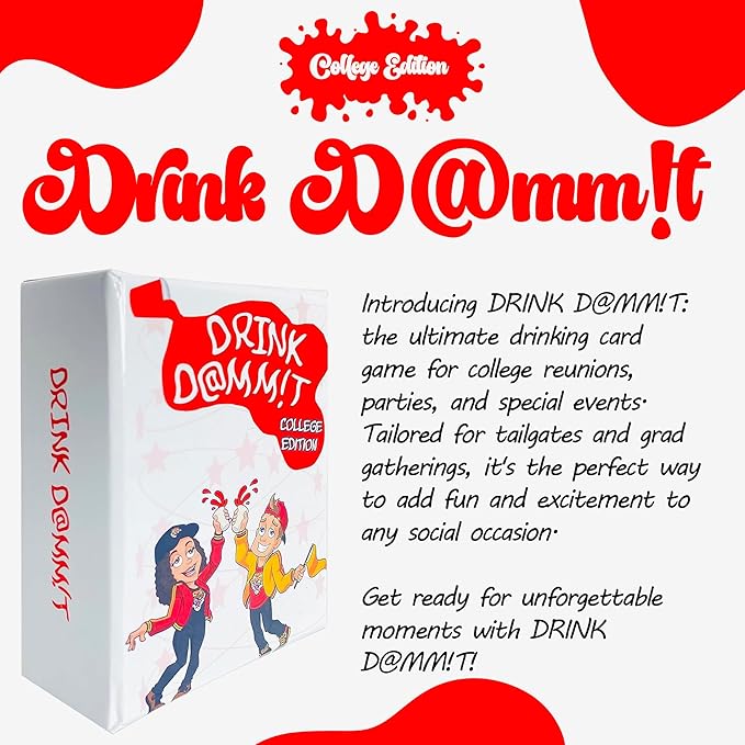 Drink Dammit College Edition - 100 Card Drinking Game for Adults  Activities and Dares for Family Bonding - Perfect Couples Card Game for Fun-Filled Evenings and Quality Time Together!