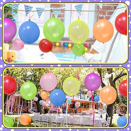 48pcs Punch Balloons, Punching Balloon Party Favors for kids, Neon Bounce Balloons with Rubber Band for Carnival, Fun, Gift Bag Party Favors