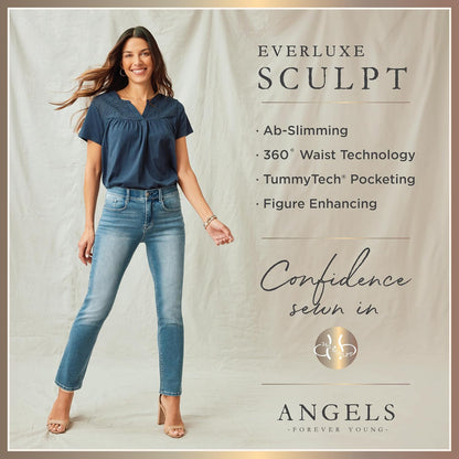 Angels Forever Young Women's 360 Sculpt Skinny Mid-Rise Jeans