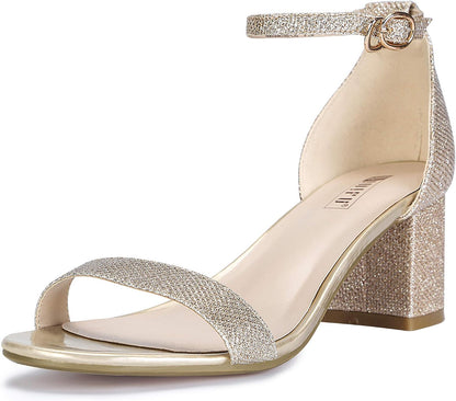 IDIFU Women's Cookie-LO Low Block Heel Ankle Strap Sandals