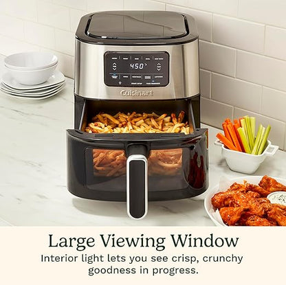 Cuisinart Air Fryer Oven  6-Qt Basket Stainless Steel Air Fryer  Dishwasher-Safe Parts with 5 Presets  Roast, Bake, Broil, Air Fry and Keep Warm  Quick & Easy Meals  AIR-200