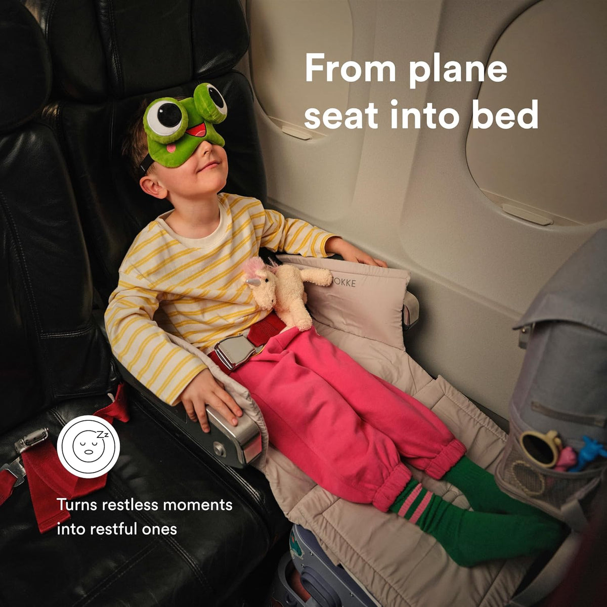 Stokke JetKids BedBox, Sea Green - Ride-On Suitcase for Kids 2-7 Years Old (up to 77 lbs) - Transforms Into Toddler Airplane Bed - Includes Mattress, Decorative Stickers & Adjustable Carrying Strap