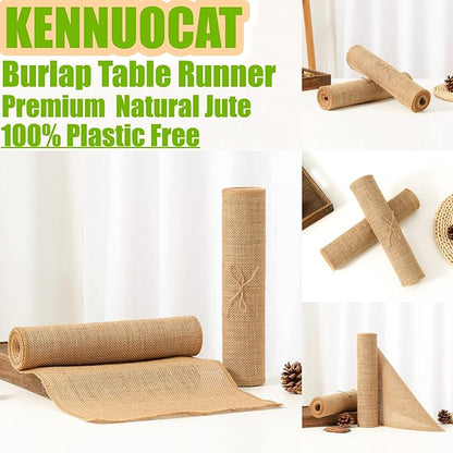 Burlap Table Runners 30x275cmNatural Rustic Decor for Weddings, Parties  Home TableclothPremium Jute Fabric RollsEco-Friendly Hessian Linens DIY Crafts