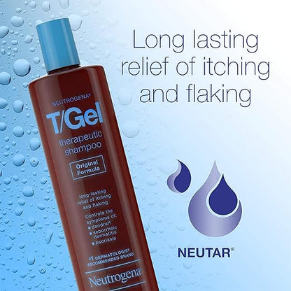 Neutrogena TGel Therapeutic Shampoo Original Formula, Anti-Dandruff Treatment for Long-Lasting Relief of Itching and Flaking Scalp as a Result of Psoriasis and Seborrheic Dermatitis, 8.5 fl. oz
