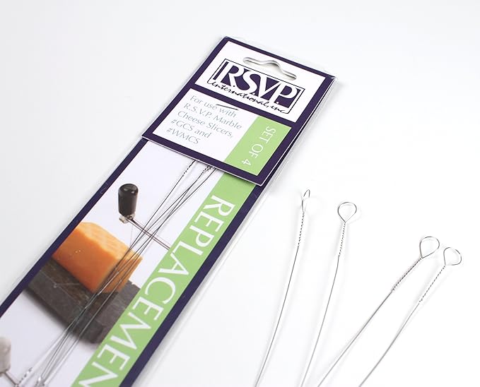 RSVP International Cheese Slicer Cut Cheese, Meats  Other Appetizers, 6x13", Replacement Wires for Green and White Marble