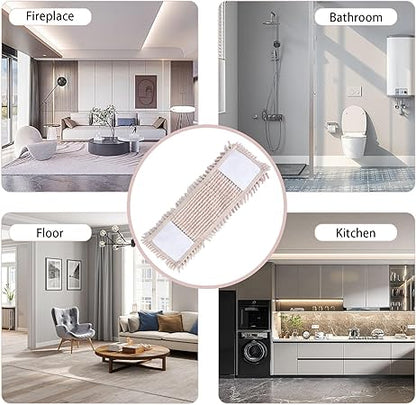 Jerliflyer Microfiber Dust Mop Pad, Wet Dry Floor Cleaning Mop Replacement Pad, Mop Pad with Extra Chennai Fill for Tiled Floors, Hardwood Floors (Cream Colour)