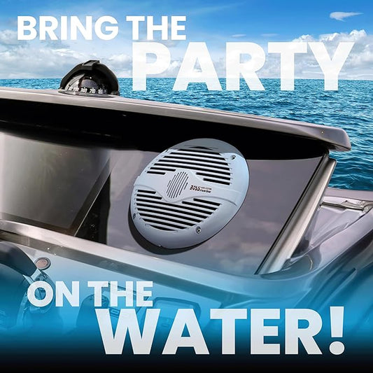 BOSS Audio Systems MR690 6x9 Inch Marine Speakers - 350 Watts Per Pair, Coaxial, 2 Way, Full Range, 4 Ohms, Weatherproof