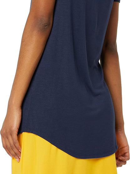 Essentials Women's Short-Sleeve Scoopneck Tunic, Pack of 2