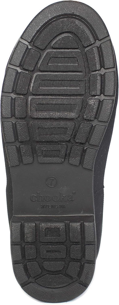 Waterproof rain boots from Chooka with cozy lining, memory foam insole, and durable rubber outsole for dry, comfortable wear.