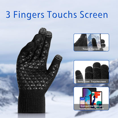 Winter Gloves for Men Women Winter Warm Touchs Screen Anti-Slip Gloves for Running Skiing Hiking