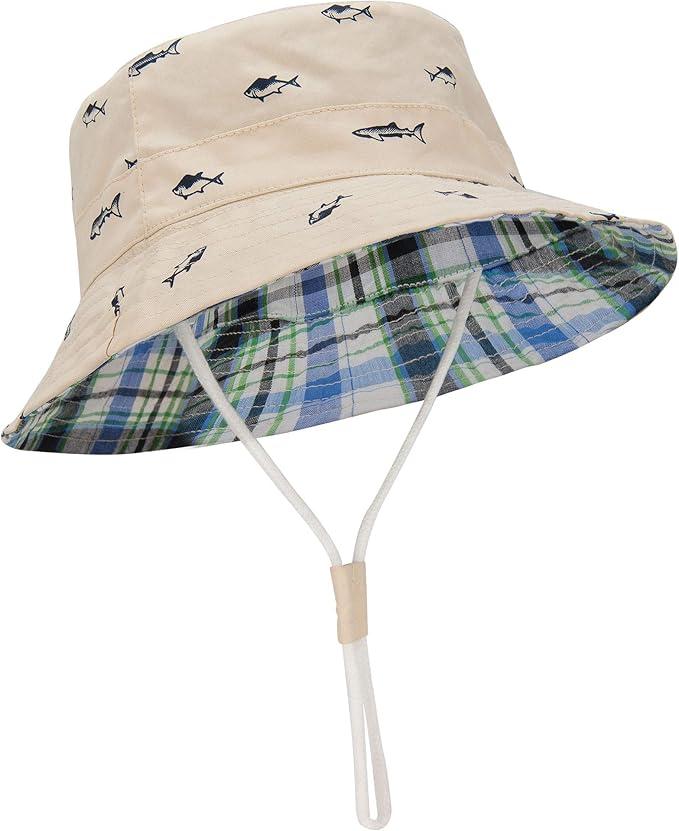 Baby Sun Hat UPF 50+ Sun Protective Toddler Bucket Hat Summer Kids Beach Hats Wide Brim Outdoor Play Hat for Boys Girls