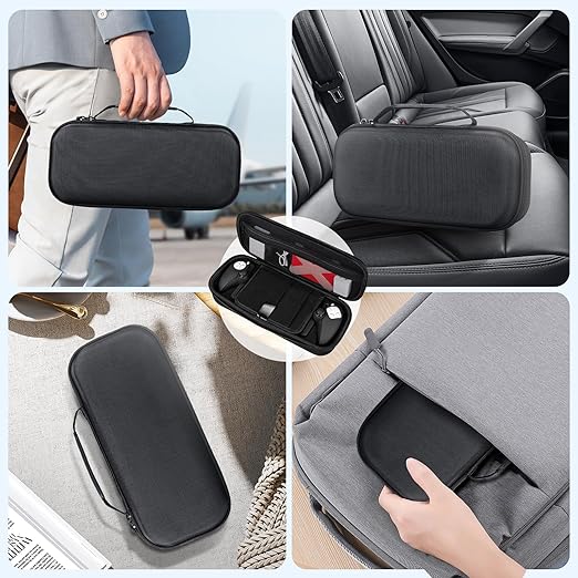 Carrying Case for PS5 Portal, 4 In 1 PS Portal Accessories with 1 Screen Protectors and Clear Protective Case, Protective Hard Shell Carrying Case, 1set key cap