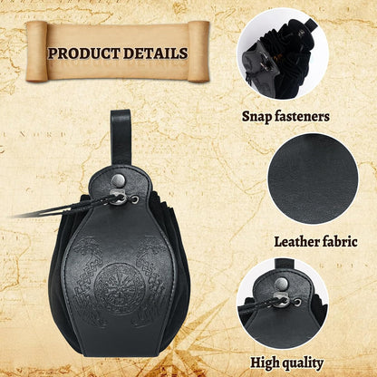 Medieval belt pouch Renaissance Leather Bag Vintage Pirate Leather Bag for Halloween Cosplay Accessories
