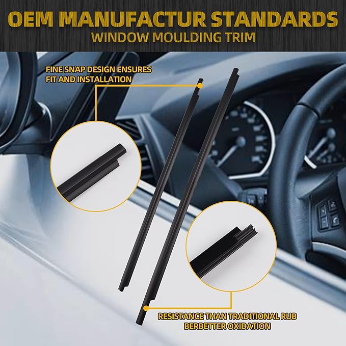 Dasbecan Weatherstrip Window Seal Car Window Moulding Trim 4pcs Compatible with Toyota Prius 2010-2015 Replaces 75720-47021 75710-47021 75740-47021 75730-47021