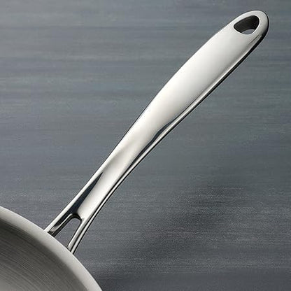 Tramontina Tri-Ply Clad Stainless Steel 3-Quart Sauce Pan with Glass Lid, Induction-Ready, Dishwasher-Safe, NSF-Certified, Made in Brazil