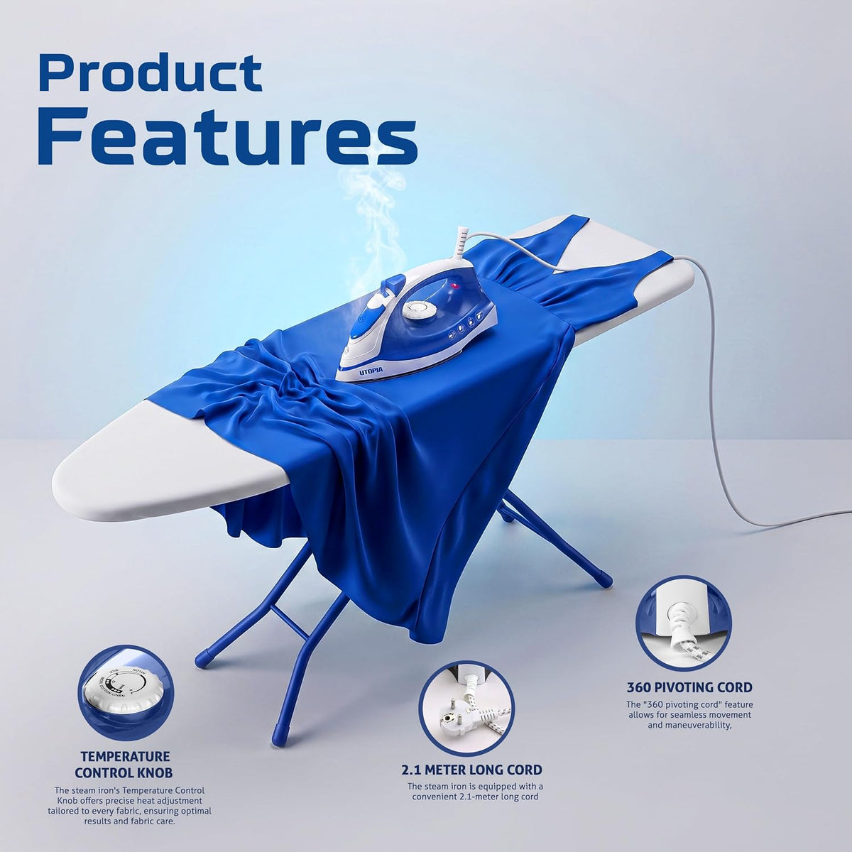 Utopia Home 1200W Non-Stick Steam Iron