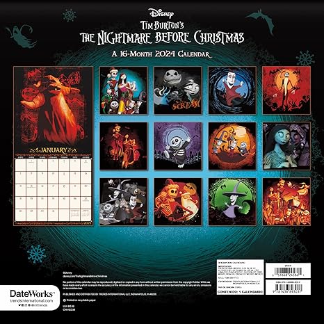2024 Disney The Nightmare Before Christmas Wall Calendar