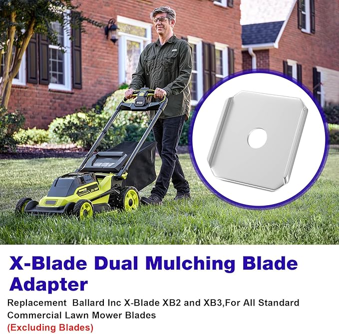 X-Blade Dual Mulching Blade Adapters for Ballard X-Blade XB2 and XB3 Mowers Blades Compatible with All Standard Commercial Mower 58 Center Hole (Excluding Blades)