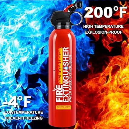 Fire Extinguisher for Boat - 1 Pack Fire Extinguisher for Home with Mount, 620ml Small House Fire Extinguishers for Kitchen Vehicle Car UTV RV, Portable Water-Based Fire Extinguisher for ABCK Fire