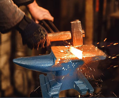 HimaPro Single Horn Anvil for Blacksmith Blue - 11 lbs Cast Iron Anvil - A Wonderful Tool for Jewelry Making and Metal Stamping