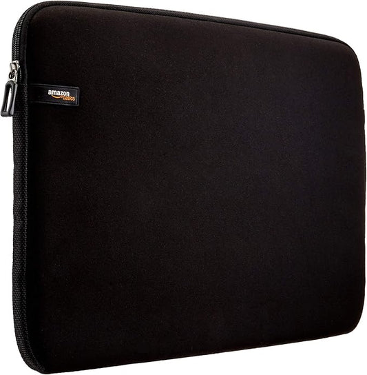 Basics 17.3-Inch Laptop Sleeve, Protective Case with Zipper - Black