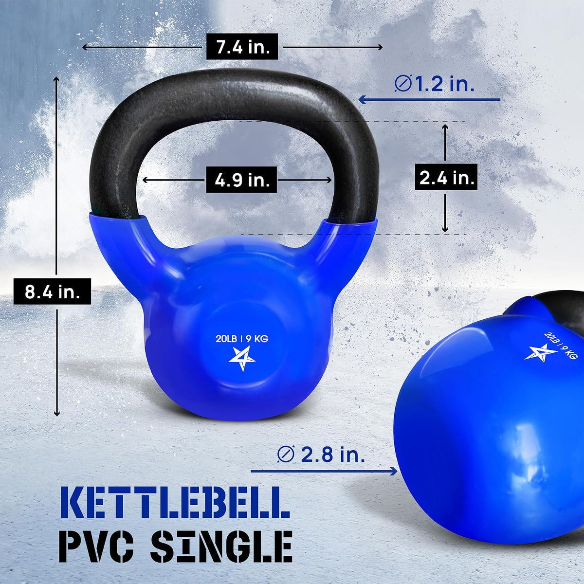 Yes4All Vinyl Coated Cast Iron Kettlebell