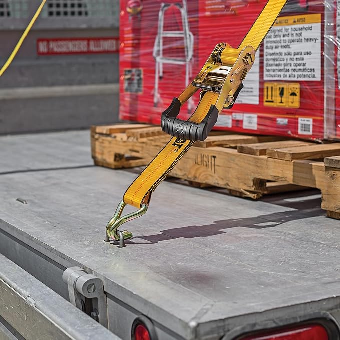 Cat 1 Piece 2 Inch x 27 Feet Heavy Duty Ratchet Tie Down with Double J-Hook, 3300 Pound working strength, 10,000 Pound breaking strength - 980333N