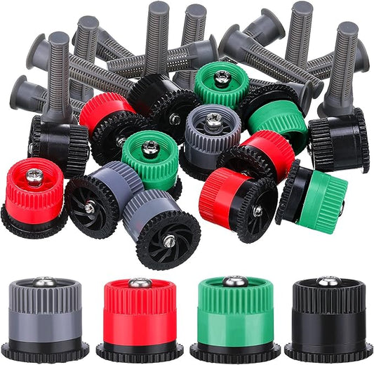 Patelai 32 variable arc nozzles, pop-up sprinkler head, multicolor, adjustable, 360 degree rotation, for septic nozzle replacement for garden lawn irrigation (van 410