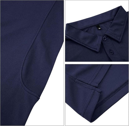 GYMELITE Men's Golf Polo Shirt Short  Long Sleeve Polo Shirts Dry Moisture Wicking Performance Outdoor Casual Collar Shirt