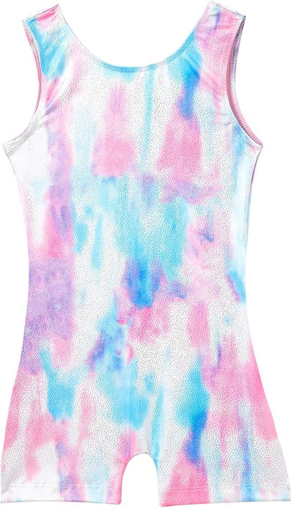Domusgo Gymnastics Leotards for Girls Sparkly One-Piece Pro Kids Unitard Biketards with Shorts #1