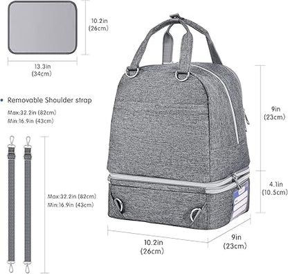 Derbiedersinn Spectra Pump Bag with Cooler for Milk Storage, Insulated Pump Bag for Travel, Work, Daycare, Compatible with Wearable & Electric Breast Pumps,Grey