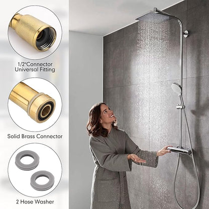 Shower Hose Replacement for Grohe 28143000 59" Metal Longlife Shower Hose,Replacement Shower Hose Suitable for Use with Any GROHE Hand Shower,Durable Metal Construction (Gold)