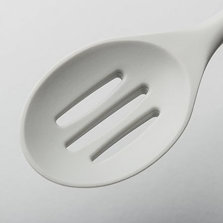 Silicone Non Scratch Slotted Spoon, French Grey, 28 cm