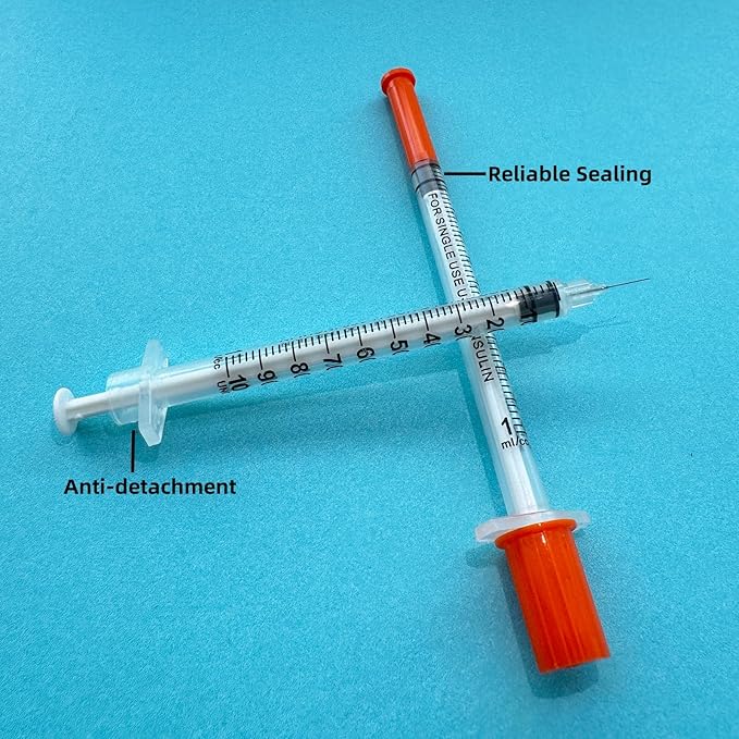 1ml Syringes with Needle, Syringe 1mlcc Needles 30G 516 Inch, Individually Wrapped ,Pack of 10