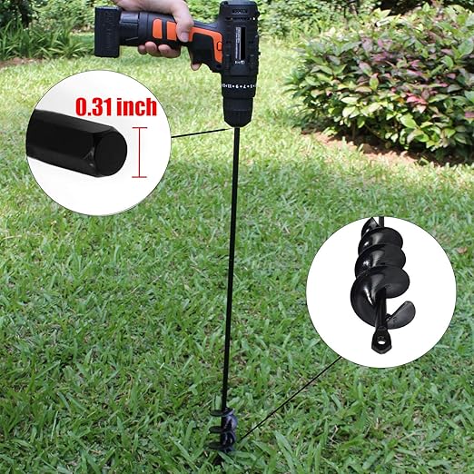 30" x 2" Extended Length Auger Drill Bit for Planting Bulb  Bedding Plant Auger 100 Solid Barrel-No Need to Squat Post Hole Digger for 38" Hex Drive Drill- Easy Planter Garden Auger