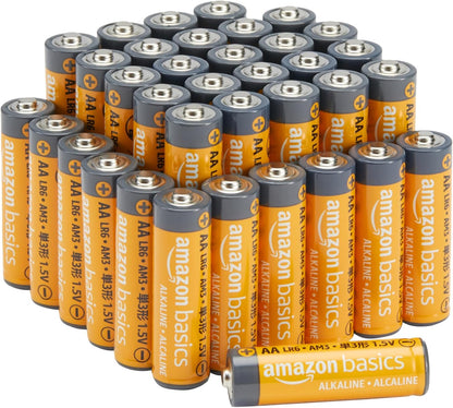 Basics 36-Pack AA Alkaline High-Performance Batteries, 1.5 Volt, 10-Year Shelf Life