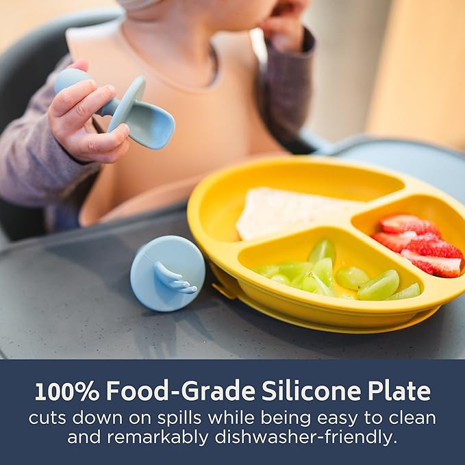 Babeehive Goods - Suction plate Mess-free mealtime Ideal choice for babies and toddlers Food grade materials, BPA free Home and on-the-go use, without