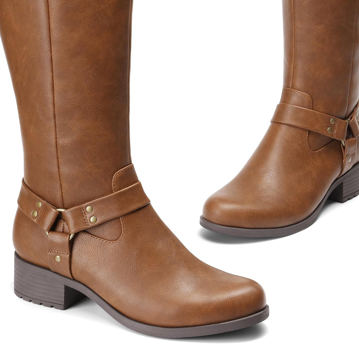 Size 9 DREAM PAIRS Boots For Women Knee High, Comfortable Pull On Side Zipper Buckle Riding Boots