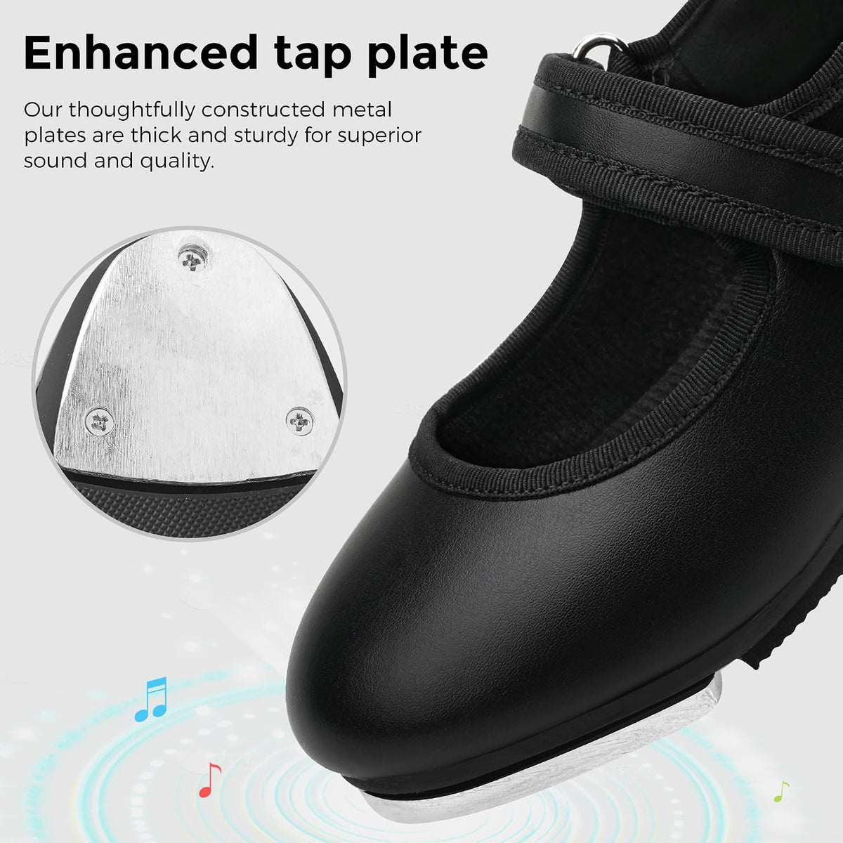 Stelle Tap Shoes for Girls Toddler Boys Dance Shoes | Easy-clean design, Rounded toe, Padded heel collar, Clear tap sound, Cushioned insole, Hook-and-loop strap