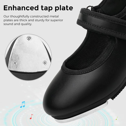 Stelle Tap Shoes for Girls Toddler Boys Dance Shoes | Easy-clean design, Rounded toe, Padded heel collar, Clear tap sound, Cushioned insole, Hook-and-loop strap